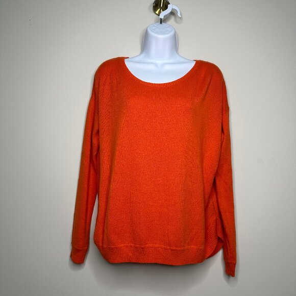 H&M Solid Orange Long Sleeve Wool Blend Sweater Women's Small - Picture 1 of 4